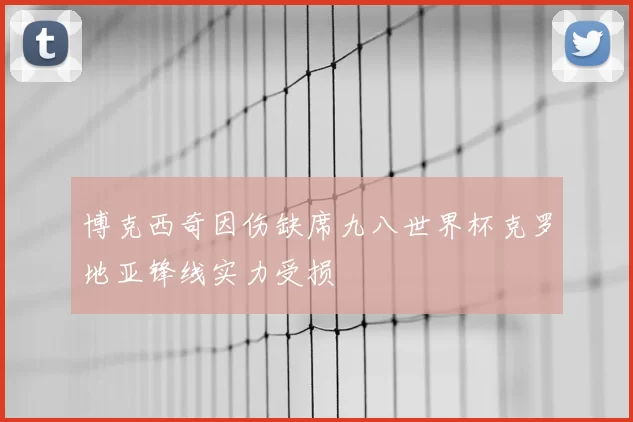 博克西奇因伤缺席九八世界杯克罗地亚锋线实力受损
